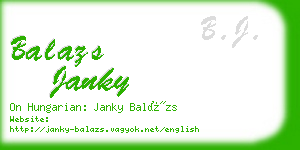 balazs janky business card